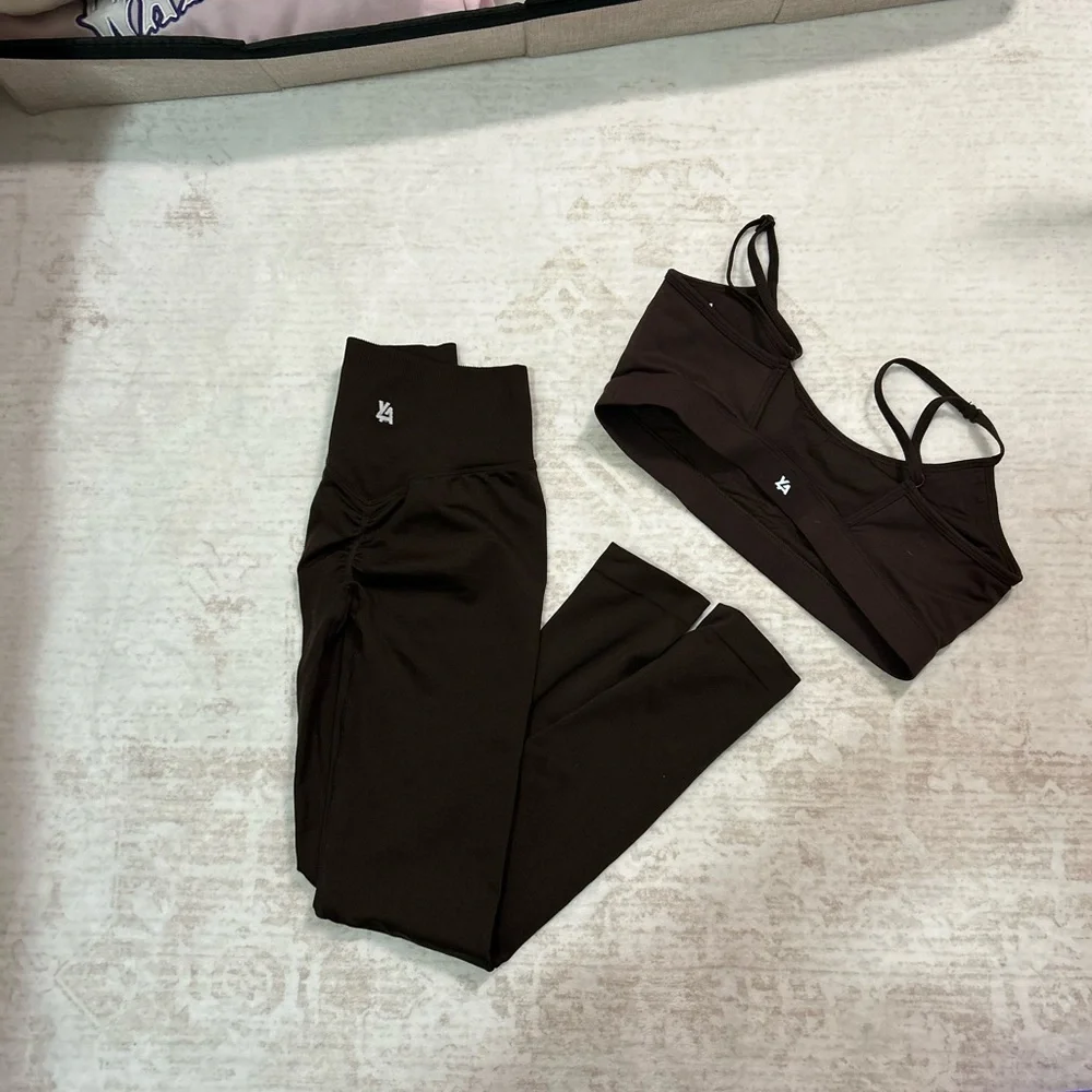 YoungLA Dark Brown Activewear Set - Picture 3 of 4